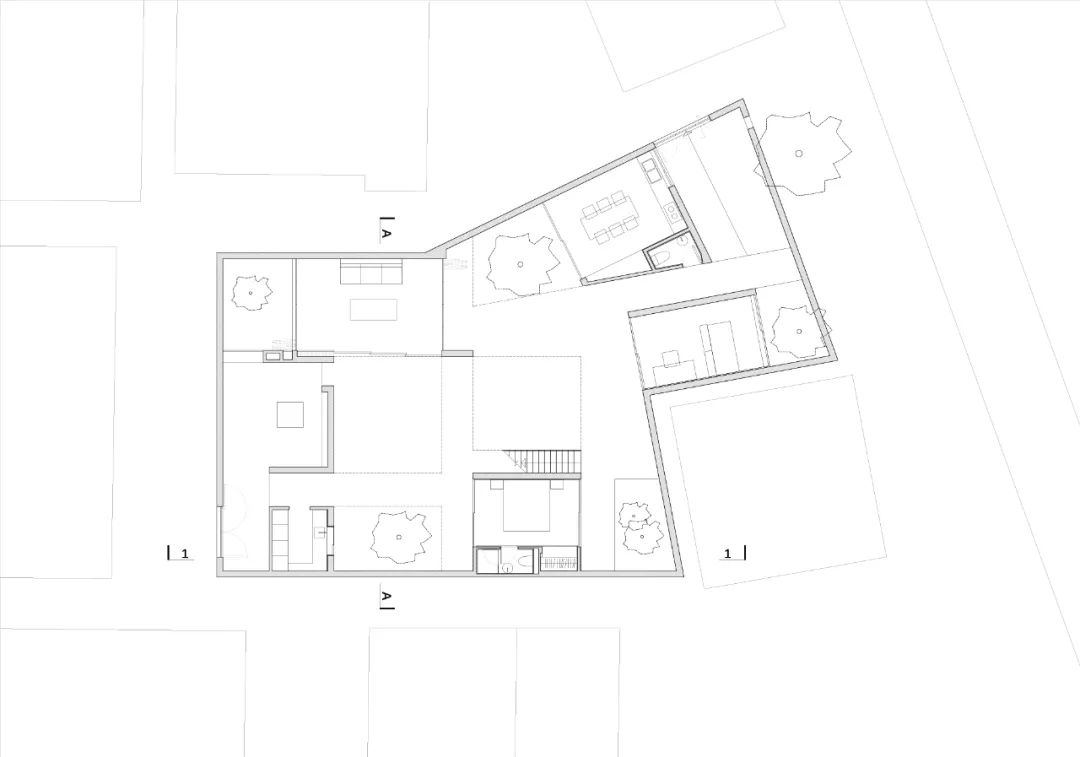 地面層平面圖 Plan 中國粵西農村，建築師為父母蓋的私人住宅／WAU建築事務所
