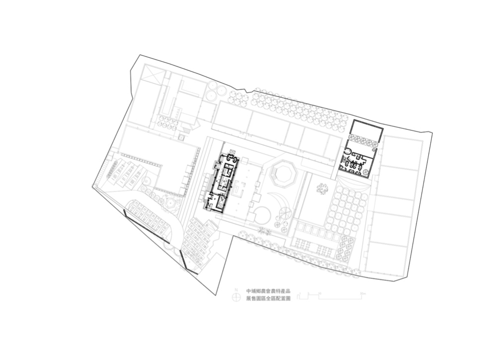 全區景觀規劃配置圖 嘉義縣中埔鄉農會改造／徐純一 i²建築研究室