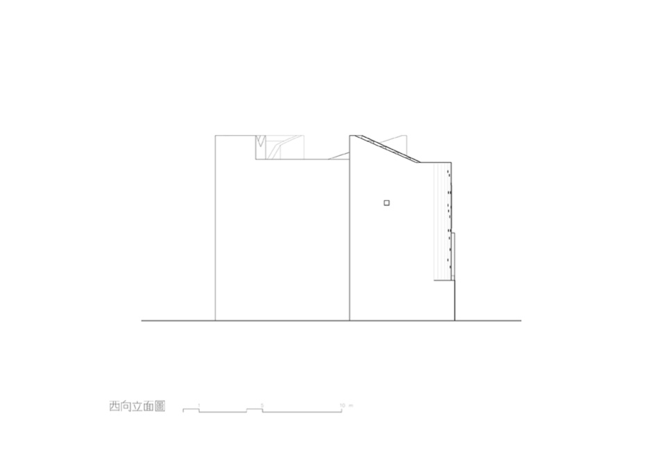 西向立面圖 屏東光現旅宿/徐純一 i²建築研究室