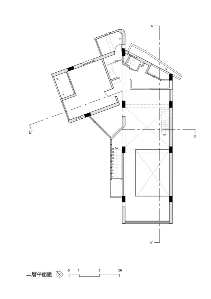 二層平面圖 竹北許宅 私人住宅 Taiwan House／徐純一 i²建築研究室