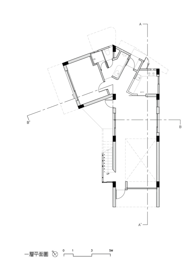 一層平面圖 竹北許宅 私人住宅 Taiwan House／徐純一 i²建築研究室