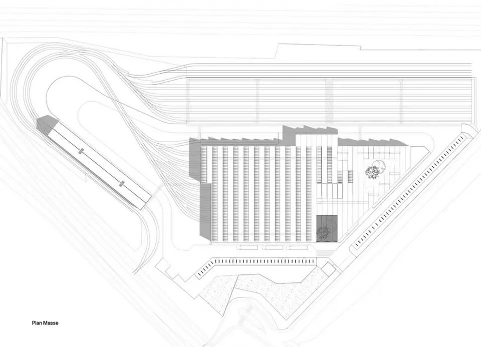 全區配置圖 巴黎T9有軌電車維護與倉儲中心T9 tramway maintenance and warehousing center Paris／Ferrier Marchetti Studio