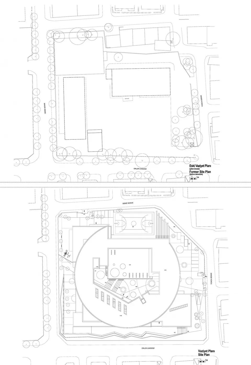 重建前後全區配置圖 Istanbul Akşemsettin Primary School 伊斯坦堡Akşemsettin小學／Uygur Architects