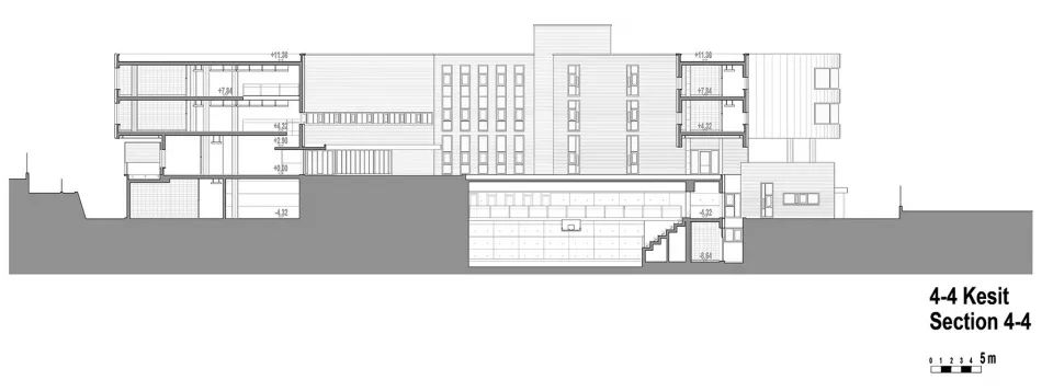 剖面圖 Section Istanbul Akşemsettin Primary School 伊斯坦堡Akşemsettin小學／Uygur Architects