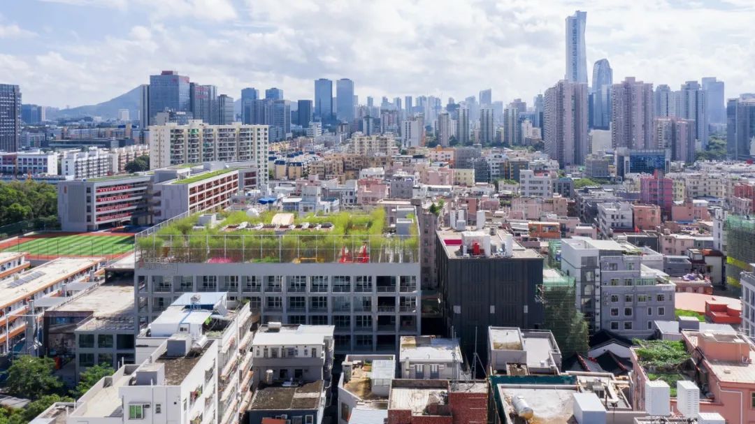 遠遠看去，「if工廠」擁有鬱鬱蔥蔥的綠屋頂 ©Xia Zhi