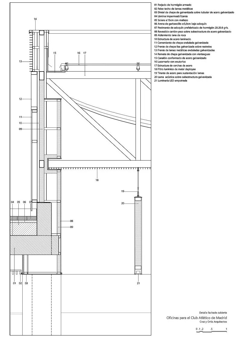 構造細部 ©Cruz y Ortiz Architects 馬德里競技俱樂部辦公室室內設計Club Atlético de Madrid interior design/Cruz y Ortiz Arquitectos