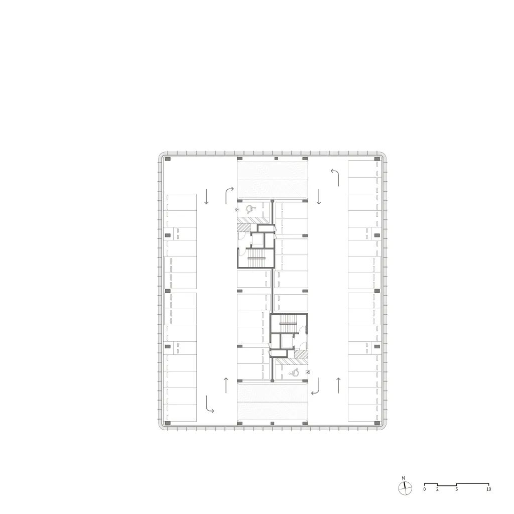 平面圖 Plan 韓國京畿道立體停車場PYTK／Urban Ark Architects
