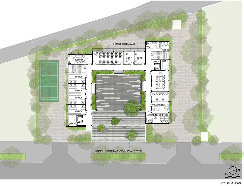 二樓平面圖 Plan 越南高等數學研究所／1+1>2 Architects