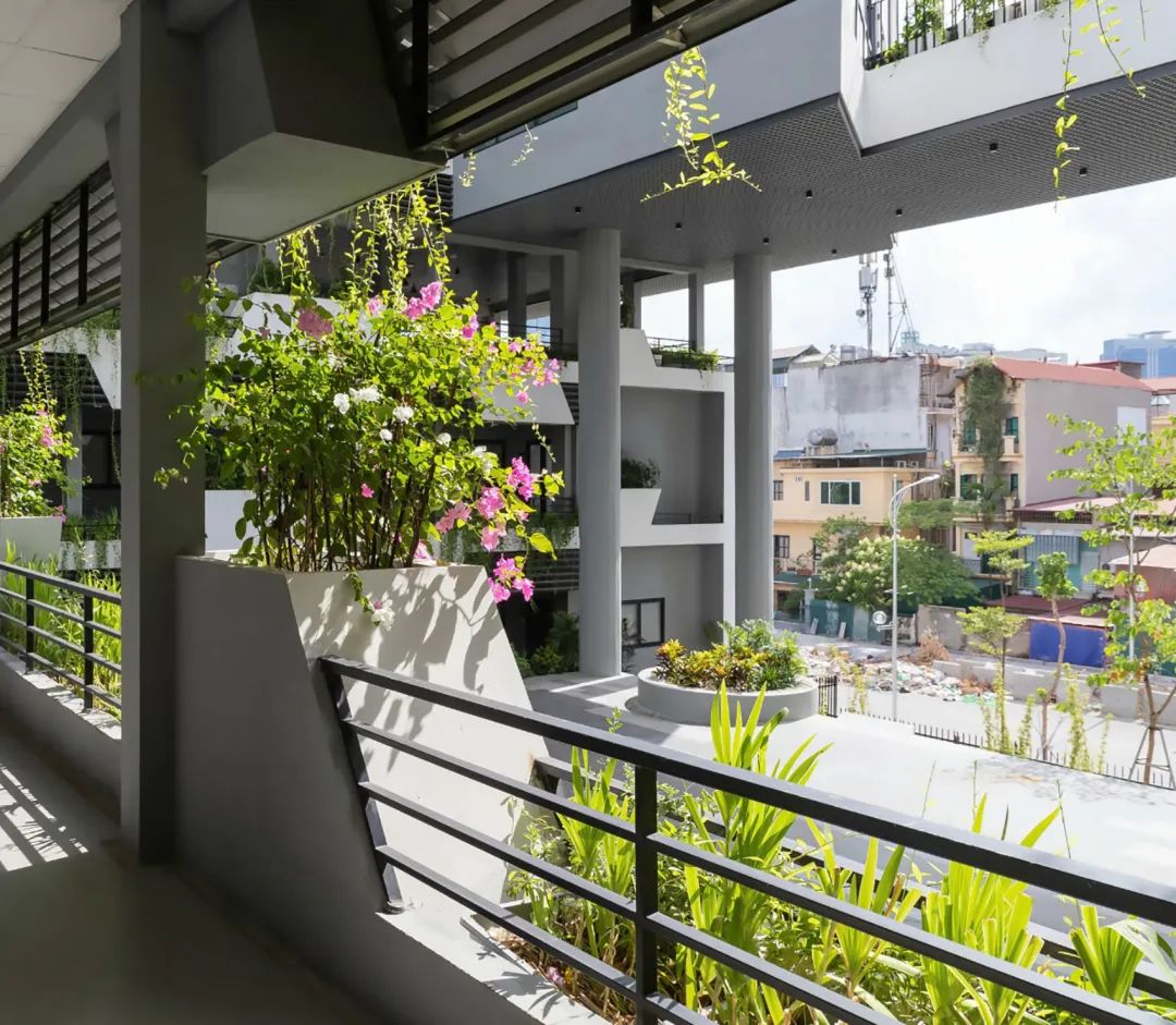 開放的走廊帶來光與空氣的流動 越南高等數學研究所／1+1>2 Architects