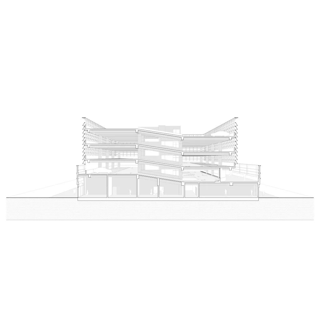 剖透視圖 韓國京畿道立體停車場PYTK/Urban Ark Architects
