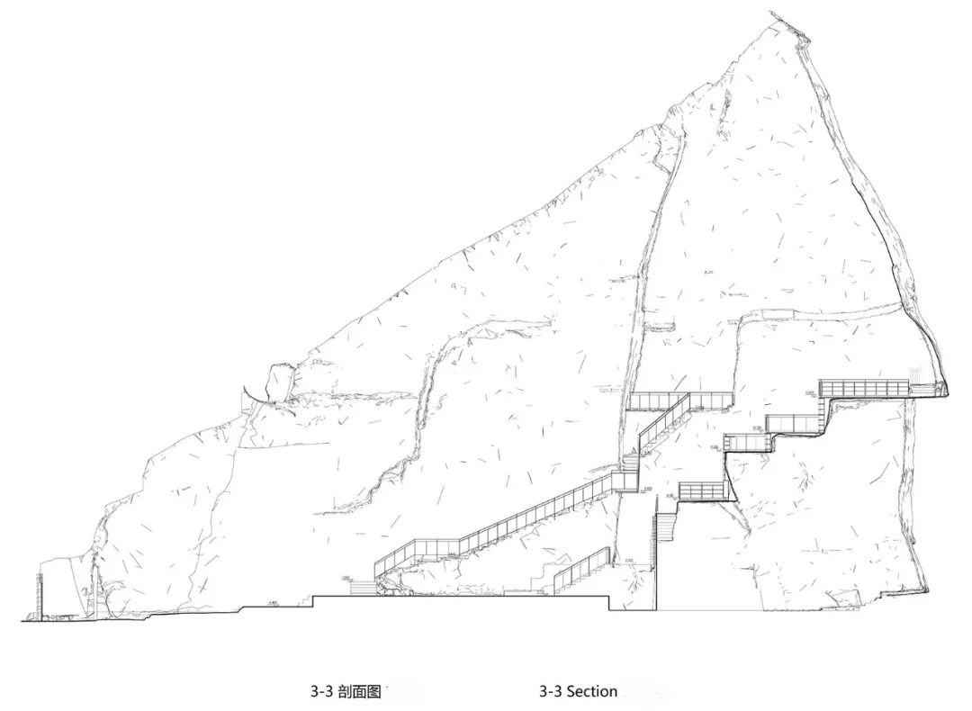 8號石宕剖面圖 Section 浙江縉雲石宕/徐甜甜 DnA 建築師事務所