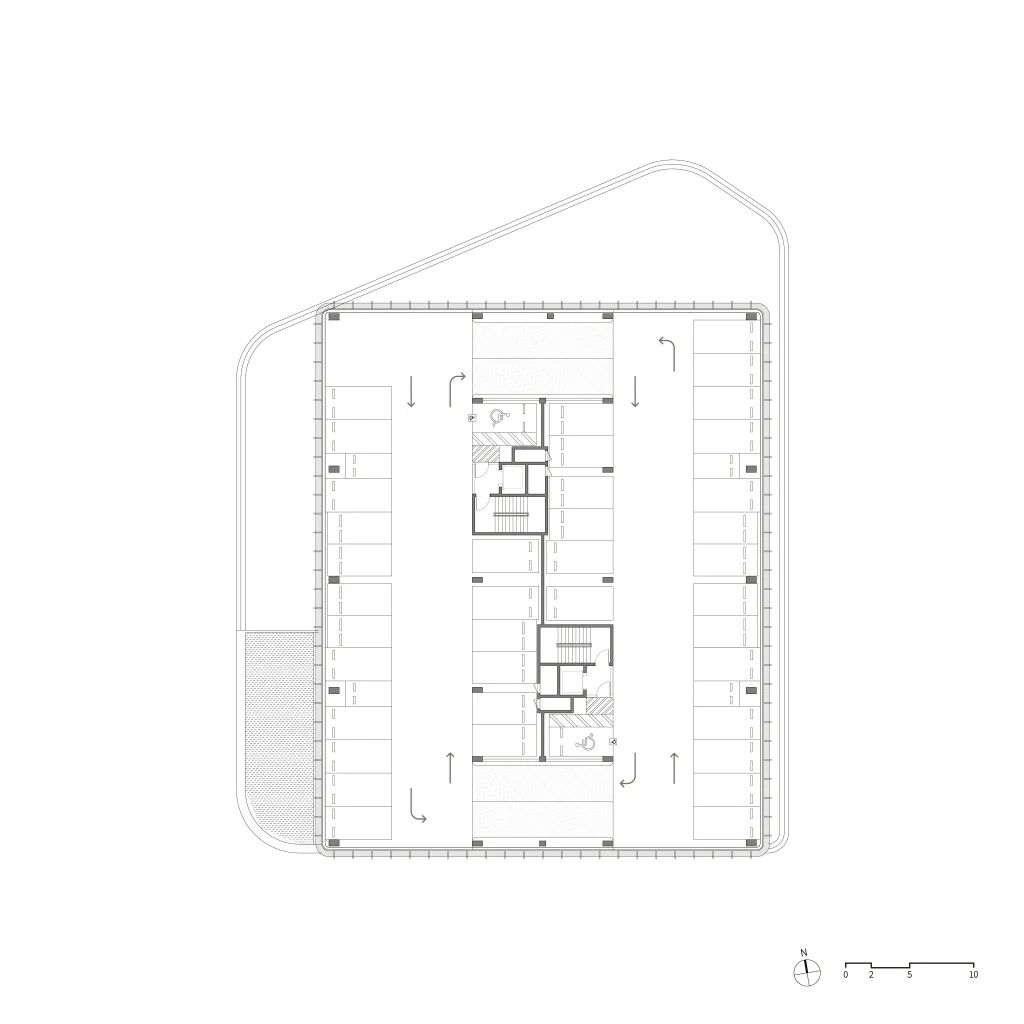 平面圖 Plan 韓國京畿道立體停車場PYTK／Urban Ark Architects