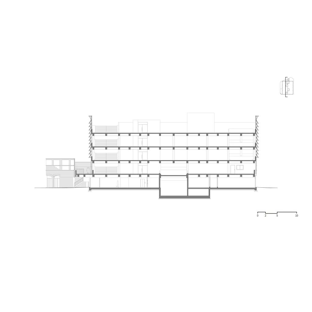剖面圖 Section 韓國京畿道立體停車場PYTK/Urban Ark Architects