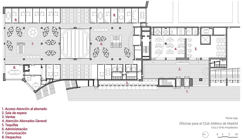 一樓平面圖 Plan ©Cruz y Ortiz Architects