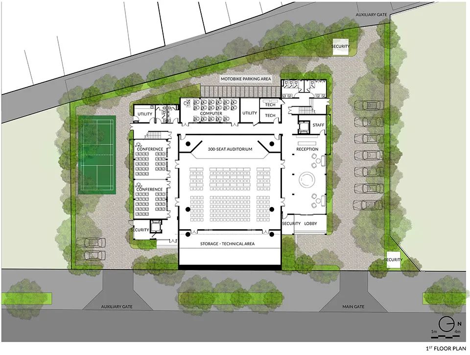 一樓平面圖 Plan 越南高等數學研究所／1+1>2 Architects
