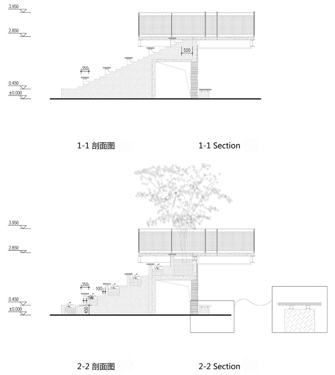 10號石宕剖面圖 Section 浙江縉雲石宕／徐甜甜 DnA 建築師事務所