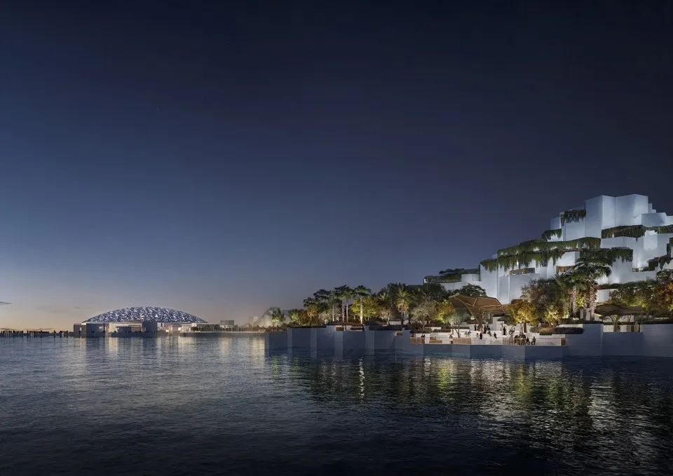夜間景觀渲染圖 阿布達比自然歷史博物館(Natural History Museum,Abu Dhabi)/Mecanoo