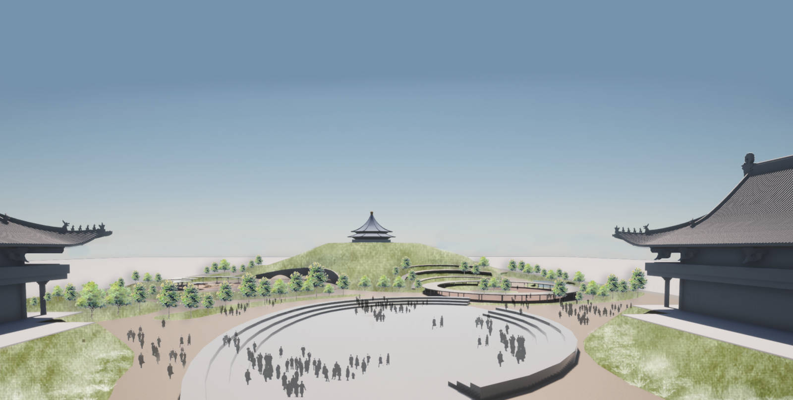 群山結構互相連結形成層次豐富的戶外空間（中正紀念堂園區轉型設計／陳宣誠｜共感地景創作有限公司）