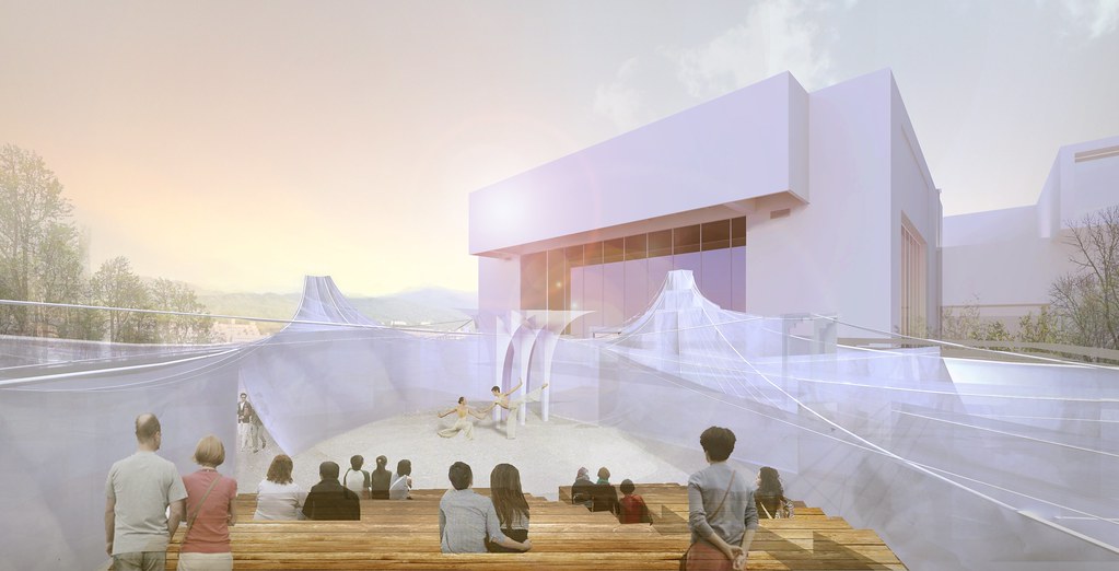 2015年X-Site首獎的創作團隊「共時書寫建築工作坊+人嶼 Legacy Lab」透過一系列具豐富物質性的紙牆和線纜,形塑一個非物質性的多重會面場域,來面對清晰軸向管狀實體的北美館