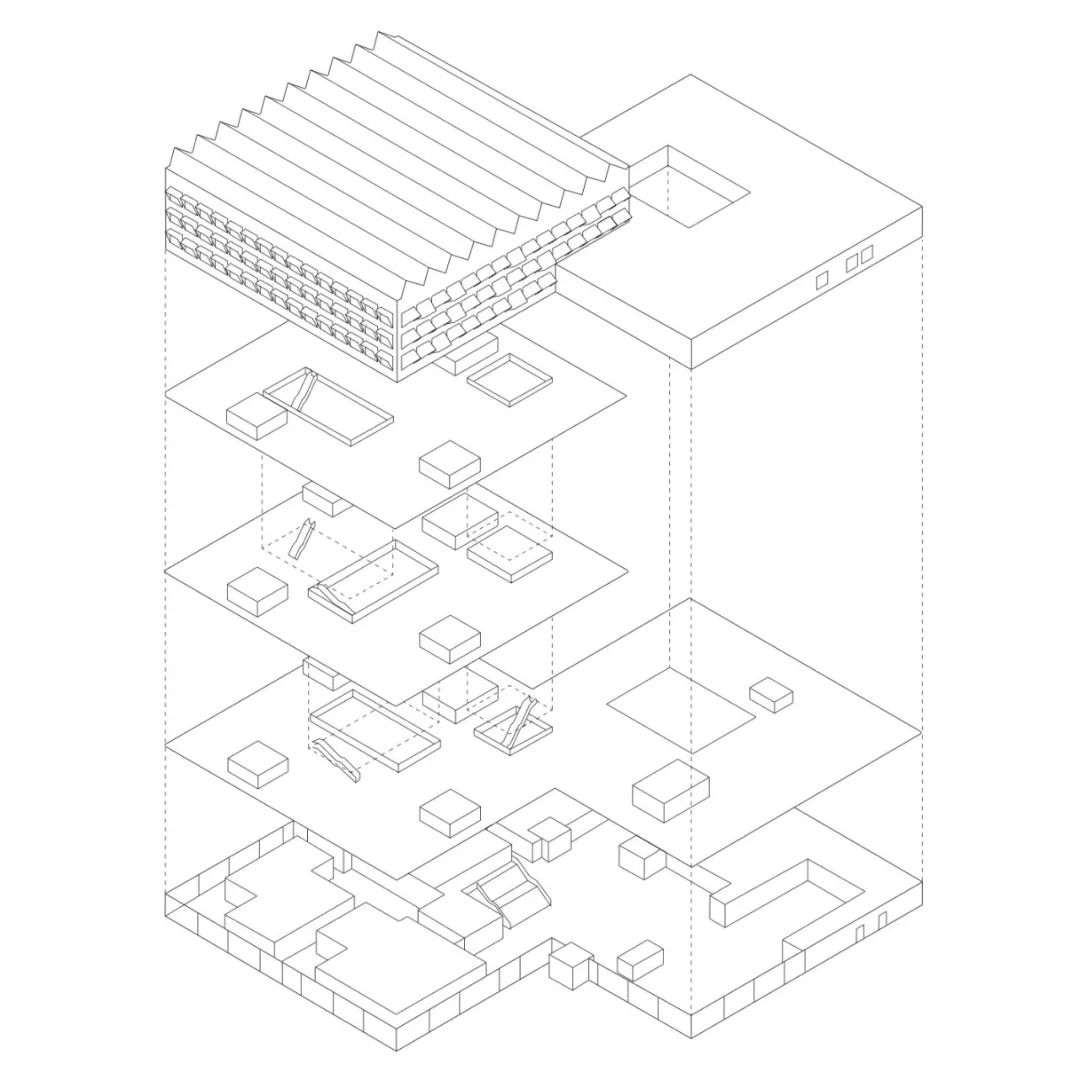 等角透視爆炸圖 企業總部IKEA瑞典辦公大樓HUBHULT/Dorte Mandrup Arkitekter