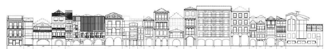 立面圖 Elevation 西班牙維戈大學在市區的新總部 Edificio Redeiras - Universidade de Vigo/Abalo Alonso Arquitectos