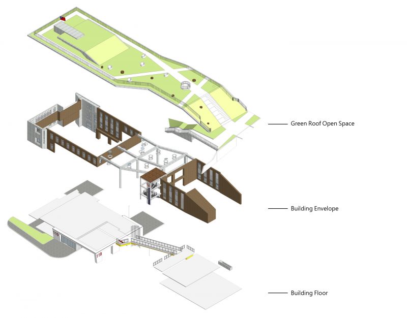 建築拆解爆炸圖 桃園市大有消防分隊／許智凱建築師事務所