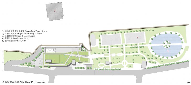 全區配置平面圖 桃園市大有消防隊／許智凱建築師事務所