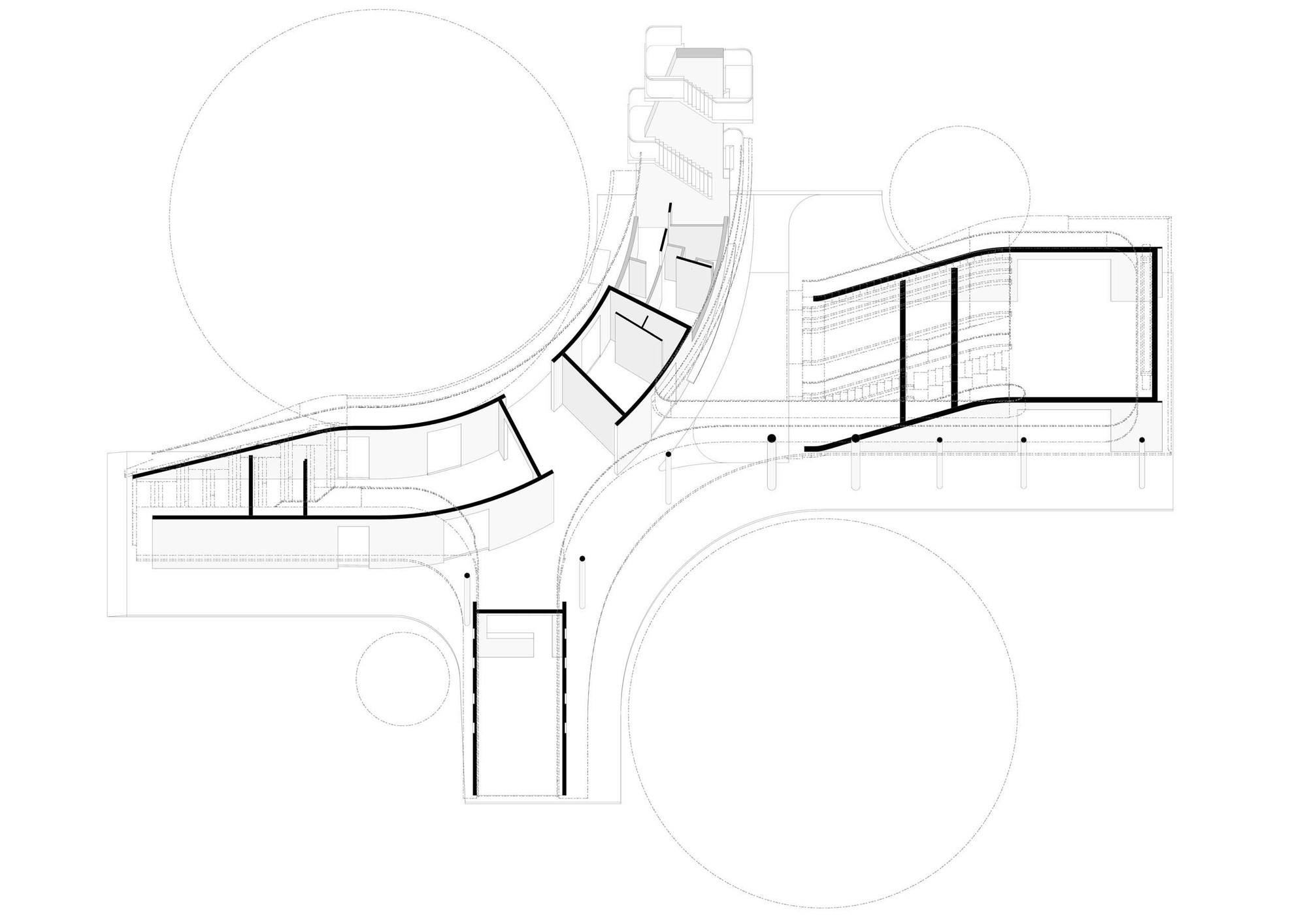 量體分布以等角透視圖顯示 新竹那魯灣文化聚落／境衍設計 + 林柏陽建築師事務所