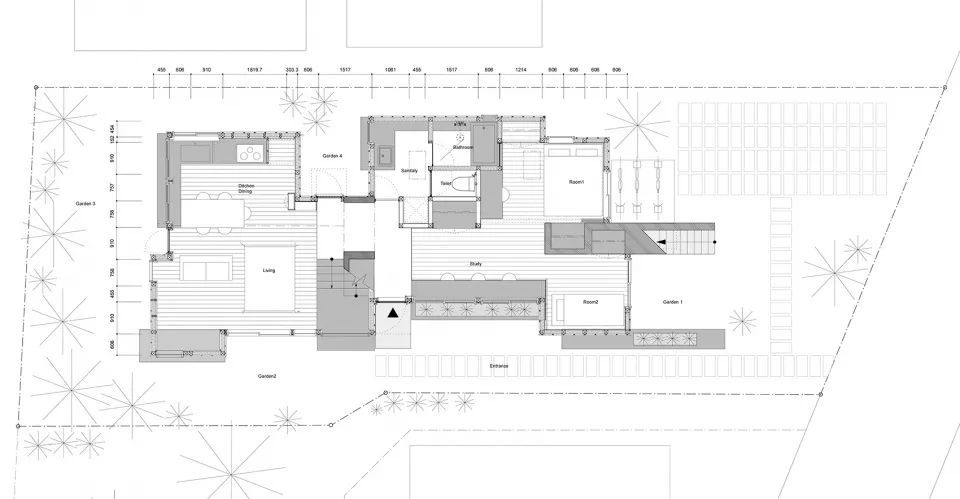 一樓平面圖 Plan 日本東京都昭島住宅／Office m-sa