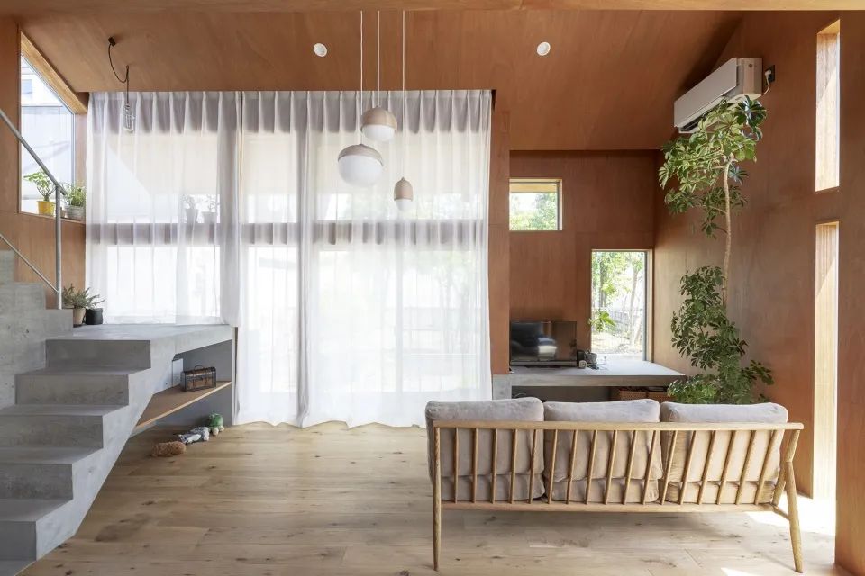 客廳 日本東京都昭島住宅/Office m-sa