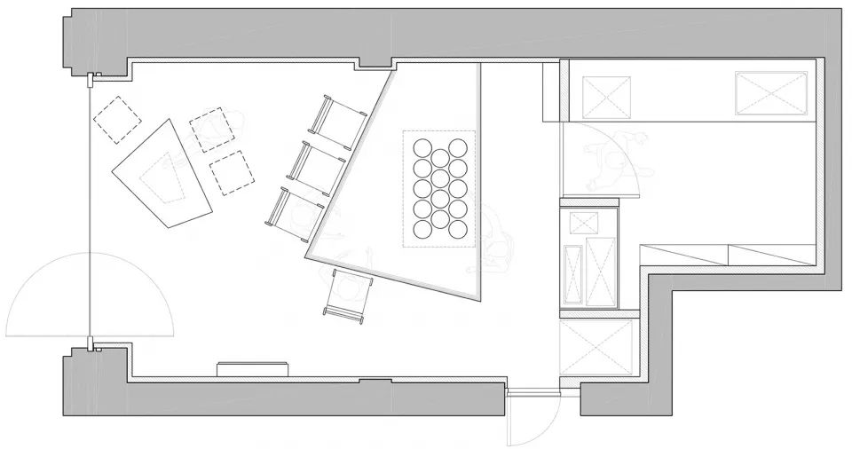 平面圖 Plan 首爾冰淇淋兼咖啡店PINOCCHIO Gelato and Coffee Shop/WARP AND WOOF