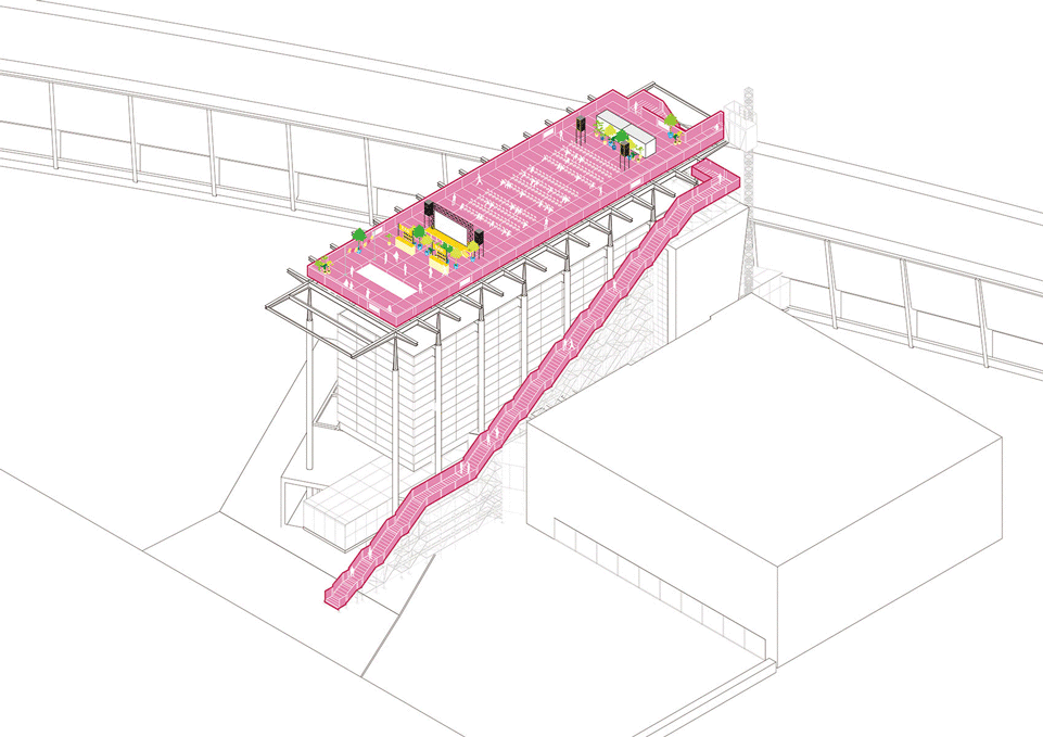 等角透視圖示意:靈活的功能配置模式,Axon – the flexible schemes © MVRDV 荷蘭鹿特丹Het Nieuwe Instituut The Podium/MVRDV