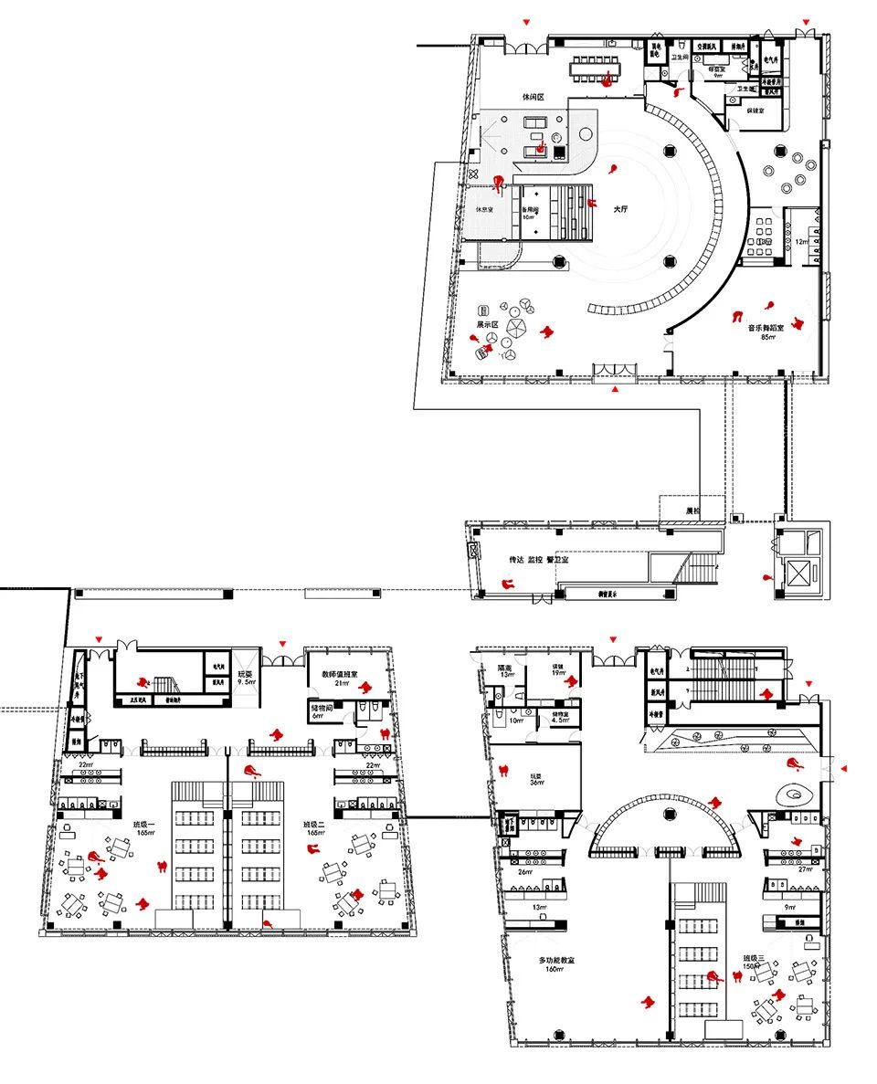 一樓平面圖 Plan 寧波綺朵幼兒園室內設計 Kido School/REAL建築事務所