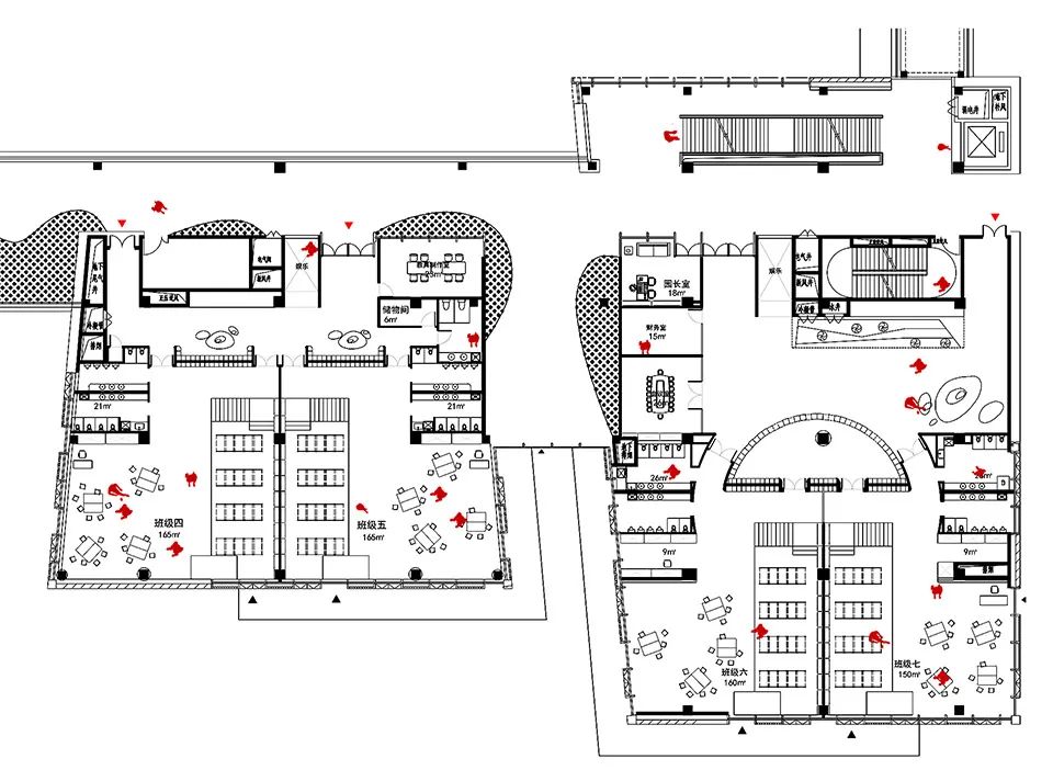二樓平面圖 Plan 寧波綺朵幼兒園室內設計 Kido School/REAL建築事務所