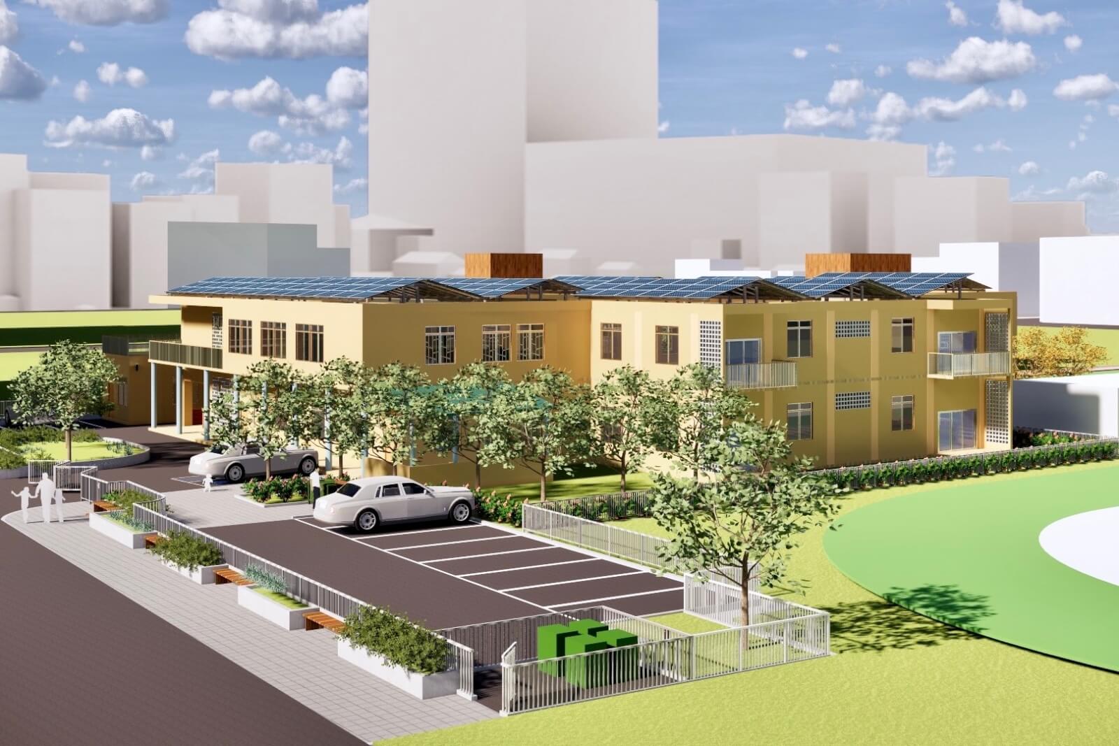 陳永興建築師表示,金城國中幼兒園舍工程的設計理念,重視親近自然,建築設計減少非必要遮蔽,並將教室融入景觀,讓幼童感受微風、細雨、暖陽、綠地等,營造溫馨感受