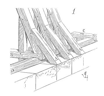 椽架（Rafter）：椽架是一連串傾斜的木構件
