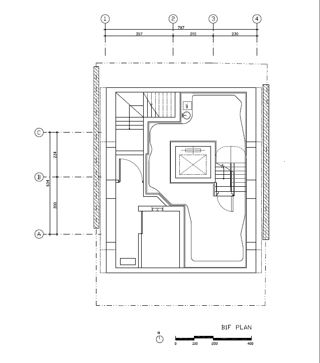 B1F平面圖 Plan 台北士林透天厝 住宅 音樂之屋House of Music／XRANGE 十一事務所