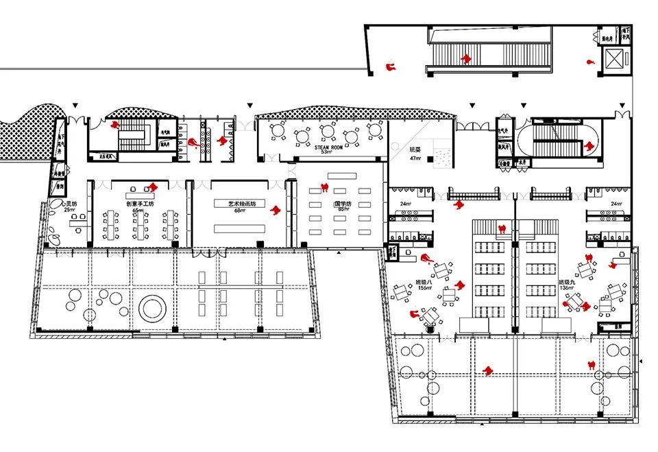 三樓平面圖 Plan 寧波綺朵幼兒園室內設計 Kido School/REAL建築事務所