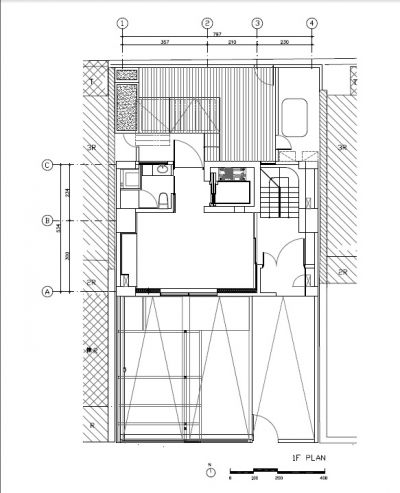 1F平面圖 Plan 台北士林透天厝 住宅 音樂之屋House of Music／XRANGE 十一事務所