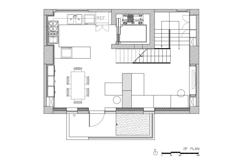 2F平面圖 Plan 台北士林透天厝 住宅 音樂之屋House of Music／XRANGE 十一事務所