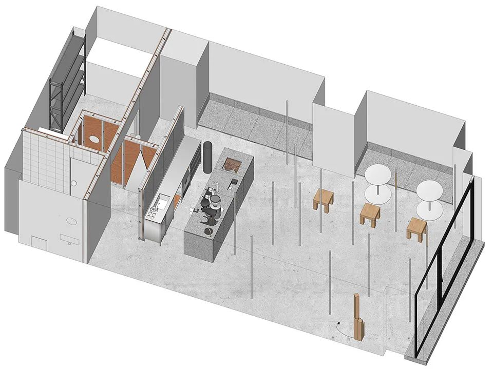 等角透視圖 深圳 shenzhen coffee cafe ooffee4.0精品咖啡館／0321studio