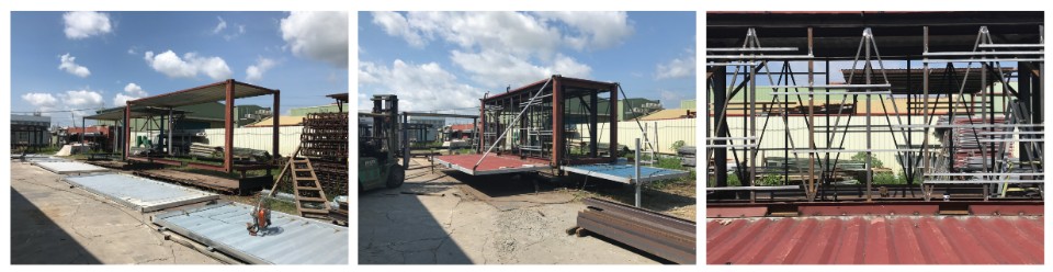二手貨櫃加工過程 高雄涼涼海之濱 社區活動廣場 籃球場／一起設計 辜達齊、陳佑中、邱承漢