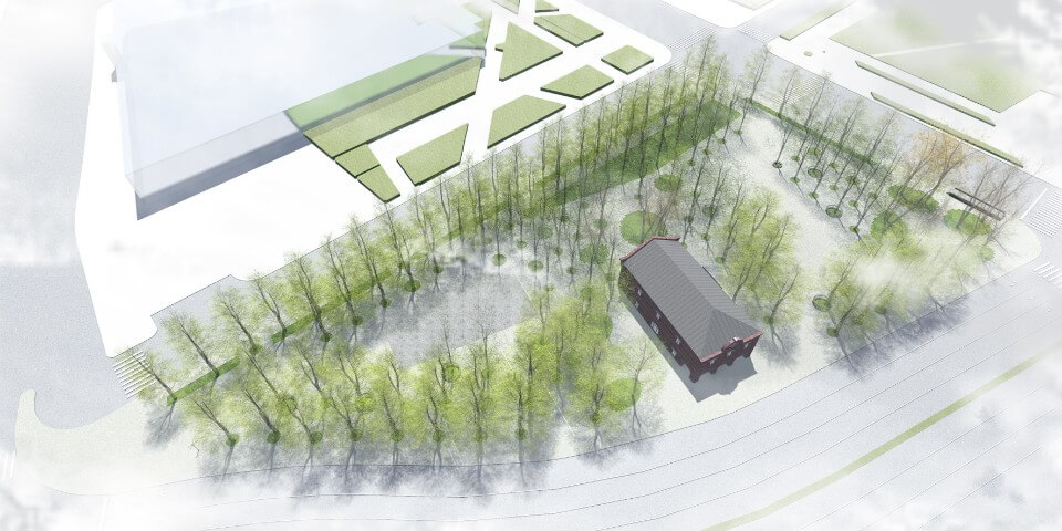 全區透視模擬圖 台北市西區門戶計畫，三井倉庫歷史建築景觀設計／吳書原 太研規劃設計