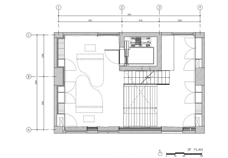 3F平面圖 Plan 台北士林透天厝 住宅 音樂之屋House of Music／XRANGE 十一事務所