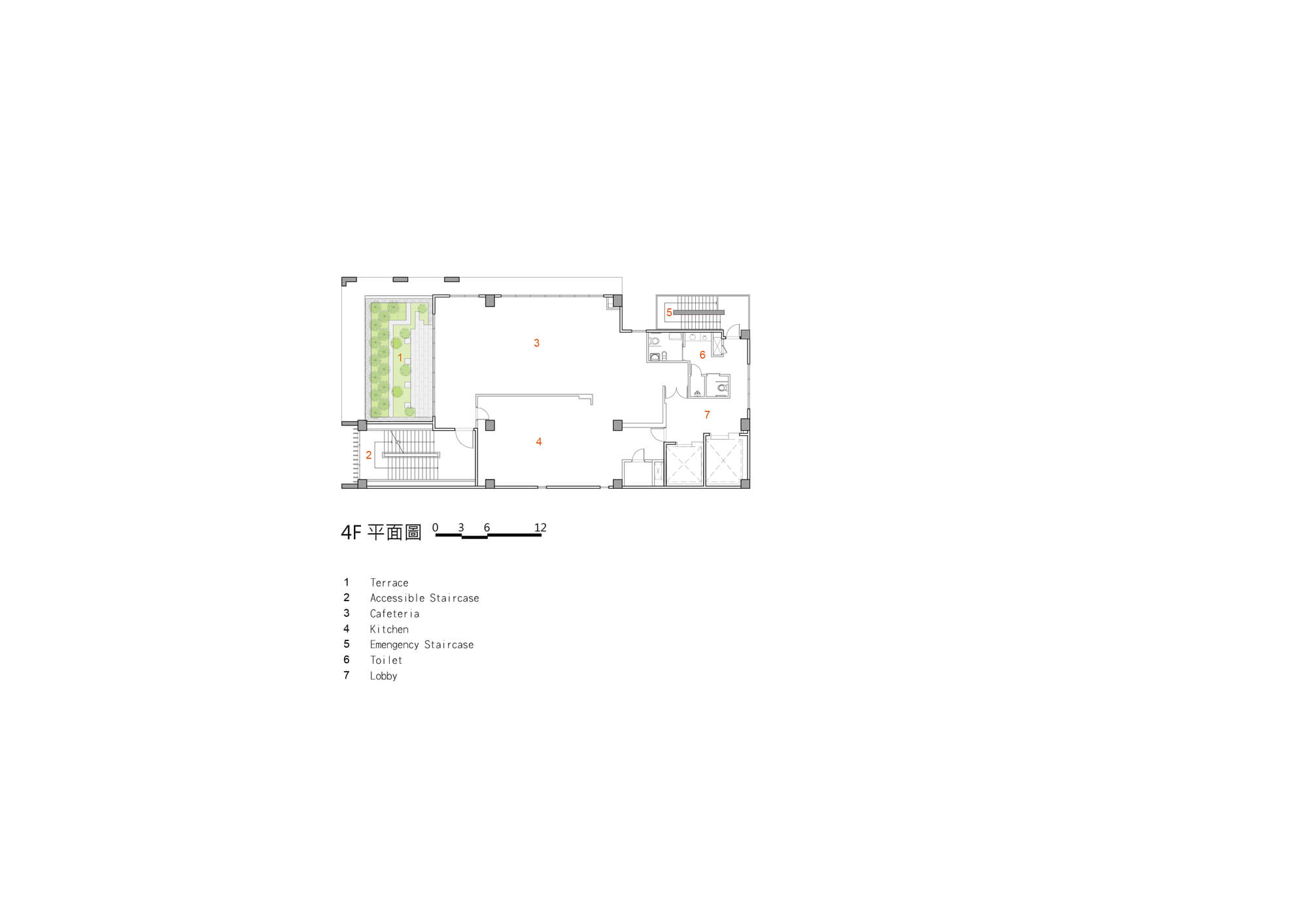 4F平面圖 雙連新莊社會福利中心／JJPAN 潘冀聯合建築師事務所