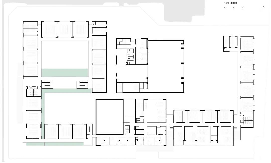 一樓平面圖 Plan 摩洛哥學校Jacques Chirac School/Saad El Kabbaj + Driss Kettani + Mohamed Amine Siana