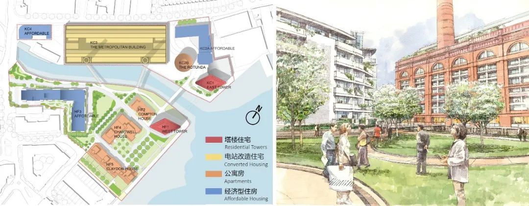 都更計畫為雀兒喜水岸區新增了超過800戶住宅,除私有住宅外,有約40%的住宅將作為社會住宅,租金低於市場價,以此來鼓勵低收入家庭以及超級富豪們共同入住歡迎所有人的混合型社區