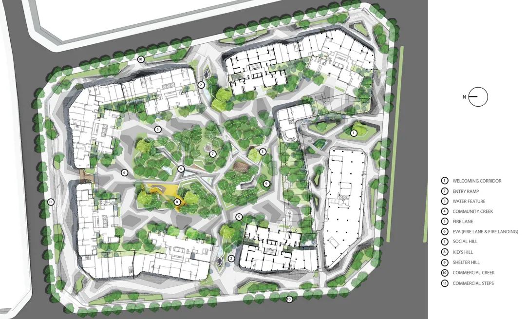 平面圖 Plan  中國景觀設計 鄰里峽谷｜麓湖·汀院 china landscape design／大小景觀