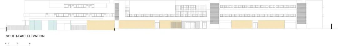 立面圖 Elevation 摩洛哥學校Jacques Chirac School/Saad El Kabbaj + Driss Kettani + Mohamed Amine Siana