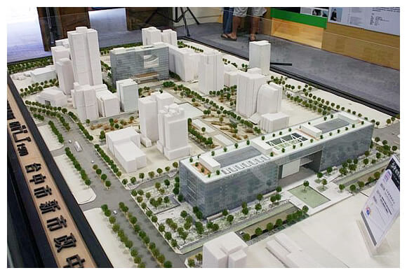 台中新市政中心-右下為台中新市政大樓,與左邊的新議政大樓相望 劉培森建築師事務所 + 韋伯&侯佛 The New Taichung City Civic Center Government Building Ricky Liu & Associates Architects+Planners / Weber & Hofer AG Architekten ETH SIA